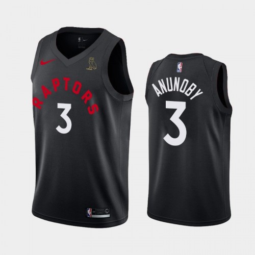 Toronto Raptors Raptors X OVO #3 OG Anunoby Black Jersey