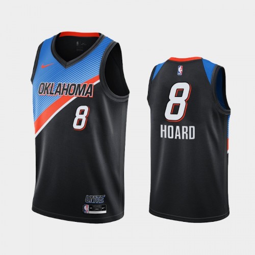 Men's OKC Thunder #8 Jaylen Hoard 2021 City Black Jersey