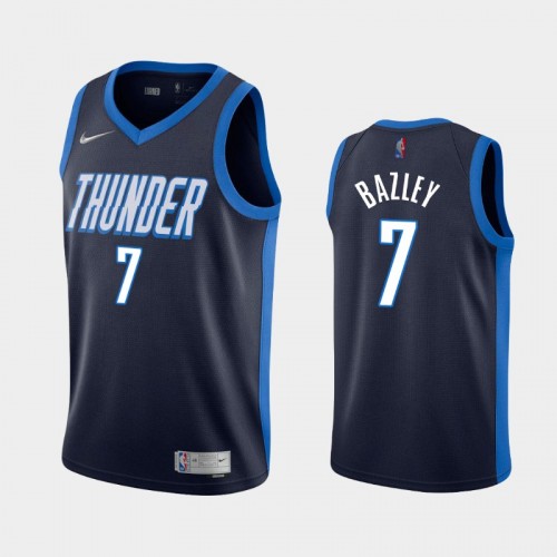 Men's OKC Thunder #7 Darius Bazley 2021 Earned Navy Jersey