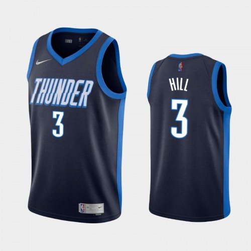 Men's OKC Thunder #3 George Hill 2021 Earned Navy Jersey