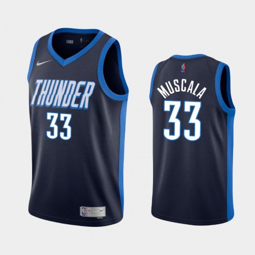 Men's OKC Thunder #33 Mike Muscala 2021 Earned Navy Jersey