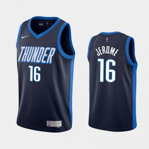 Men's OKC Thunder #16 Ty Jerome 2021 Earned Navy Jersey