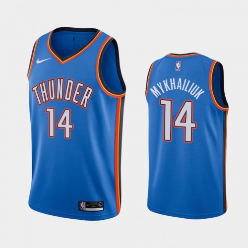 Men's OKC Thunder #14 Sviatoslav Mykhailiuk 2021 Icon Blue Jersey