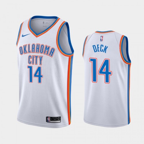 Men's Oklahoma City Thunder #14 Gabriel Deck 2021 Association White Jersey