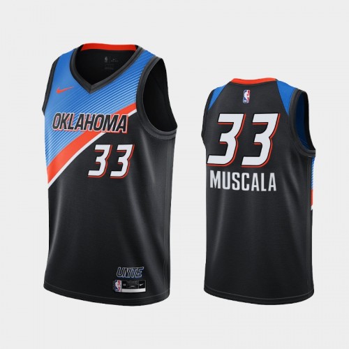 Men's Oklahoma City Thunder #33 Mike Muscala 2020-21 City Black Jersey