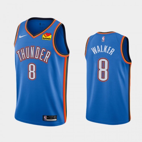 Oklahoma City Thunder Kemba Walker Women #8 Icon Edition 2021 Trade Blue Jersey