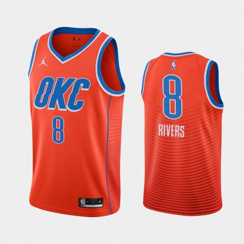 Men's Oklahoma City Thunder Austin Rivers #8 2021 Statement Orange Jersey