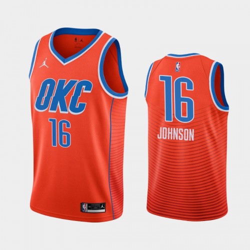 Men's Oklahoma City Thunder #16 James Johnson 2020-21 Statement Orange Jersey