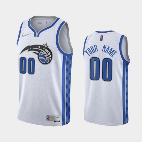 Men's Orlando Magic #00 Custom 2021 Earned White Jersey