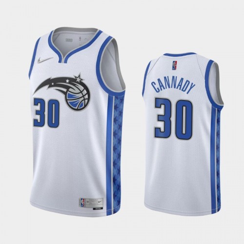 Men's Orlando Magic #30 Devin Cannady 2021 Earned White Jersey