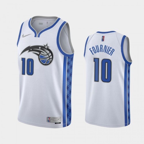 Men's Orlando Magic #10 Evan Fournier 2021 Earned White Jersey