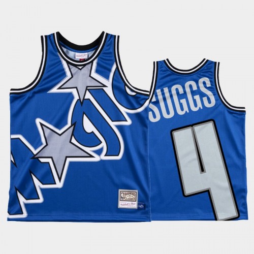 Orlando Magic #4 Jalen Suggs Blue Big Face 2021 Draft Jersey