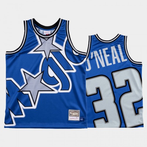 Orlando Magic #32 Shaquille O'Neal Royal Big Face Jersey - HWC