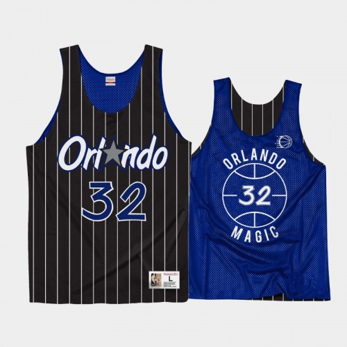 Orlando Magic Shaquille O'Neal Men #32 Throwback Reversible Black Blue Training Jersey