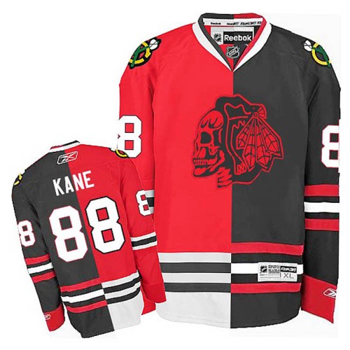 Patrick Kane #88 Red/Black Split Fashion Jersey