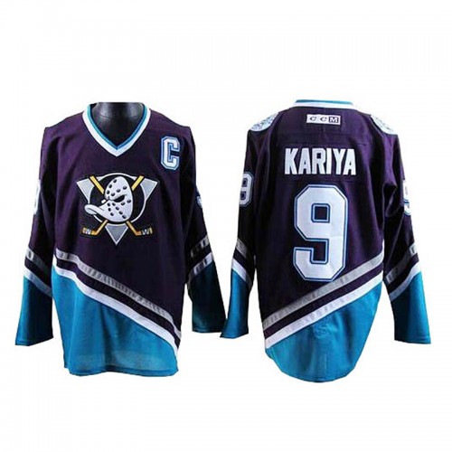 Paul Kariya #9 Purple/Turquoise Throwback Jersey