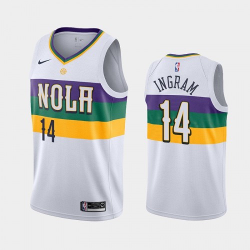 New Orleans Pelicans City #14 Brandon Ingram White 2019-20 Jersey