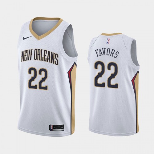 Men's New Orleans Pelicans #22 Derrick Favors White Association Jersey