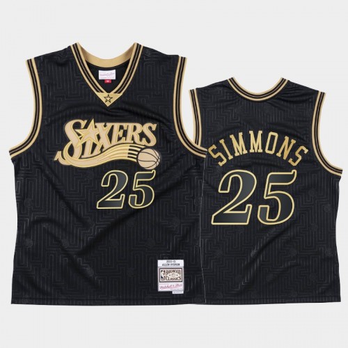 Men's Philadelphia 76ers #25 Ben Simmons Black 2020 Chinese New Year Hardwood Classics Jersey