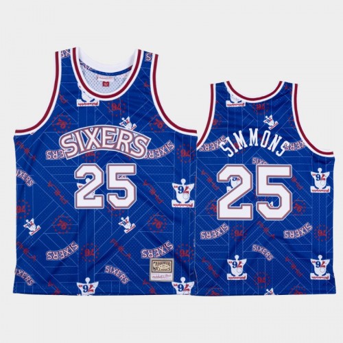 Ben Simmons Philadelphia 76ers #25 Blue Tear Up Pack Hardwood Classics Jersey