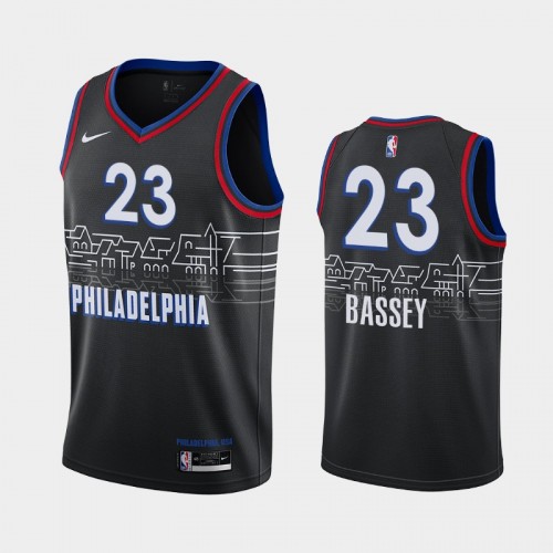 Philadelphia 76ers Charles Bassey Men #23 City Edition 2021 NBA Draft Black Jersey