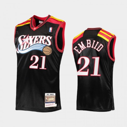 Philadelphia 76ers #21 Joel Embiid Commemorative Classic Authentic Limited Black Jersey