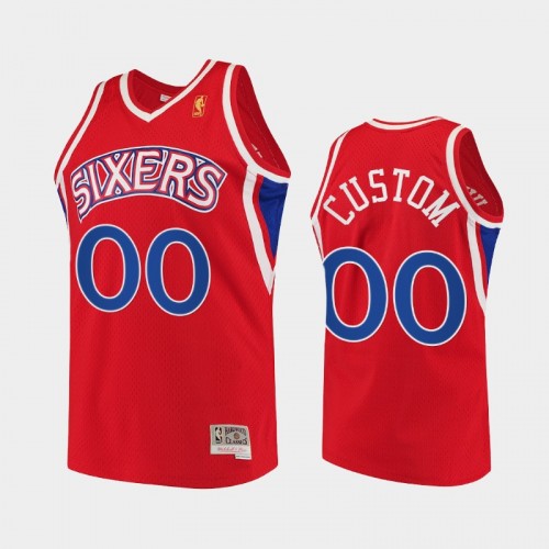 Men Philadelphia 76ers #00 Custom Throwback 90s HWC Swingman Red Jersey