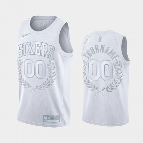 Custom #00 Glory Awards Philadelphia 76ers Glory Limited White Jersey