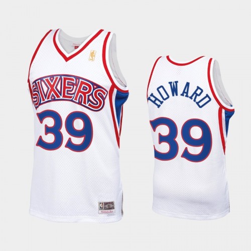 Men Philadelphia 76ers #39 Dwight Howard Throwback 90s HWC Swingman White Jersey