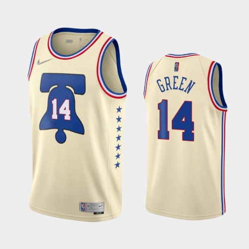 Men's Philadelphia 76ers #14 Danny Green 2021 Earned Cream Jersey