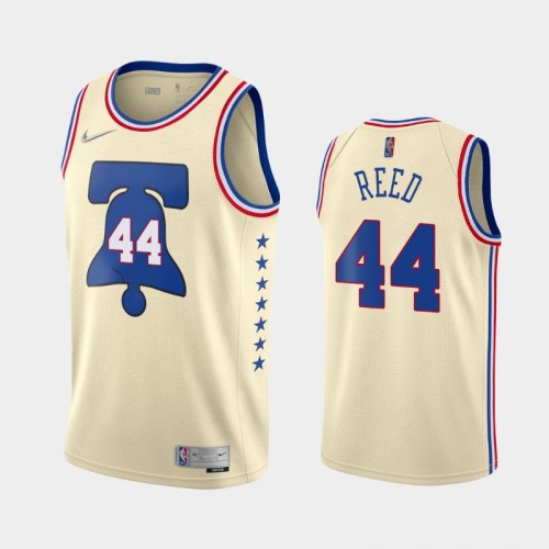 Men's Philadelphia 76ers #44 Paul Reed 2021 Earned Cream Jersey