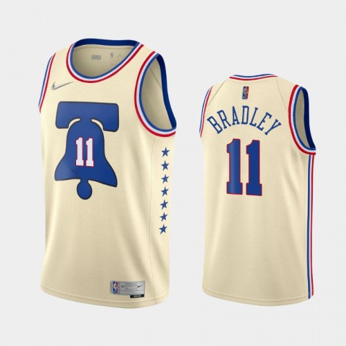 Men's Philadelphia 76ers #11 Tony Bradley 2021 Earned Cream Jersey