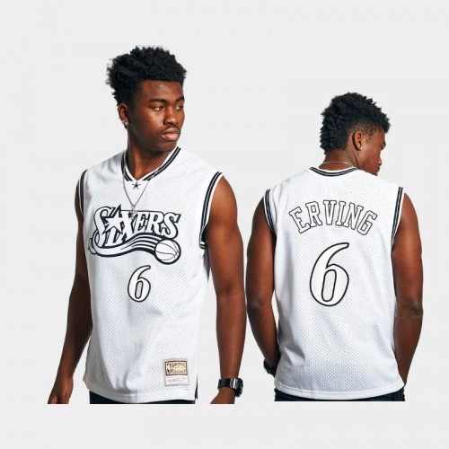 Philadelphia 76ers Julius Erving Men #6 HWC Mesh White Breathable Jersey