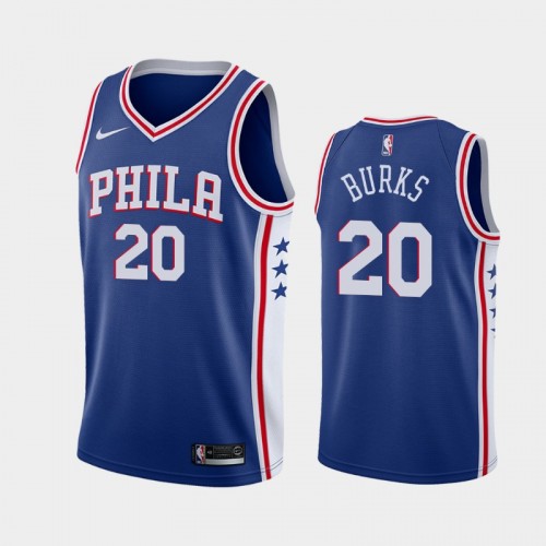 Men's Philadelphia 76ers #20 Alec Burks 2019-20 Icon Blue Jersey