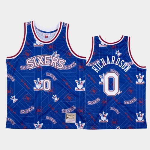 Josh Richardson Philadelphia 76ers #0 Blue Tear Up Pack Hardwood Classics Jersey