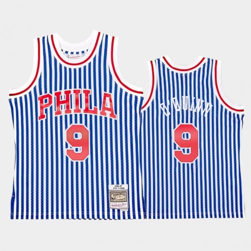 Philadelphia 76ers #9 Kyle O'Quinn Striped Blue 1996-97 Jersey
