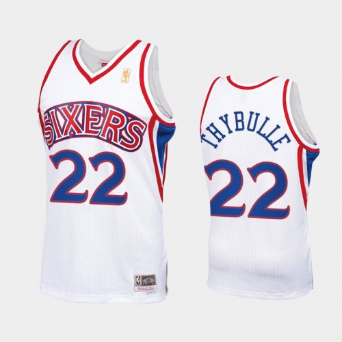 Men Philadelphia 76ers #22 Matisse Thybulle Throwback 90s HWC Swingman White Jersey