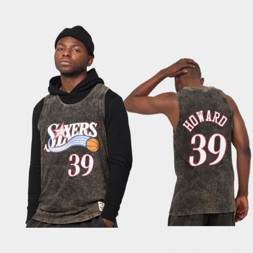 Philadelphia 76ers Dwight Howard Men #39 Quintessential Black Worn Out Tnak Jersey