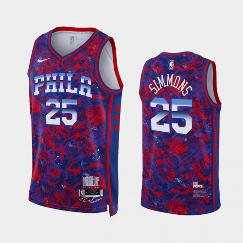 Philadelphia 76ers Ben Simmons Men #25 Rookie of the Year Royal Select Series Jersey