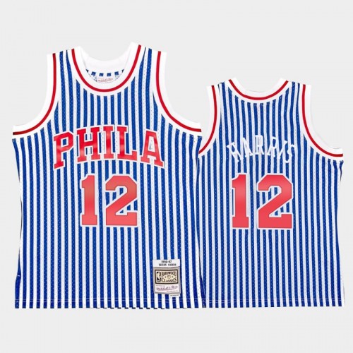 Philadelphia 76ers #12 Tobias Harris Striped Blue 1996-97 Jersey