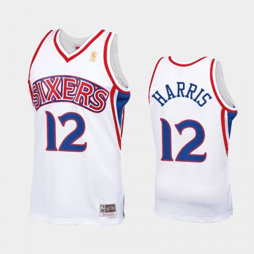 Men Philadelphia 76ers #12 Tobias Harris Throwback 90s HWC Swingman White Jersey