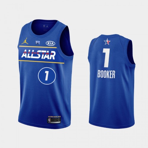 Men's Devin Booker #1 2021 NBA All-Star Western Blue Jersey