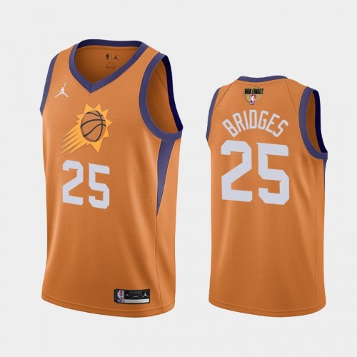 Phoenix Suns Mikal Bridges Men #25 2021 Western Conference Champions Orange Jersey