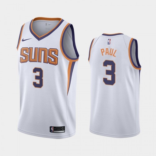 Men's Phoenix Suns #3 Chris Paul 2020-21 Association White Jersey