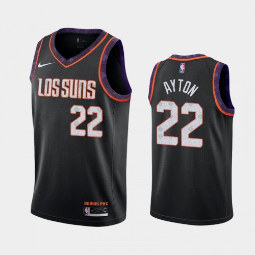 Men's Phoenix Suns #22 Deandre Ayton 2019-20 City Black Jersey