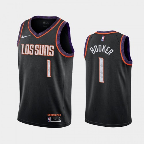 Men's Phoenix Suns #1 Devin Booker 2019-20 City Black Jersey