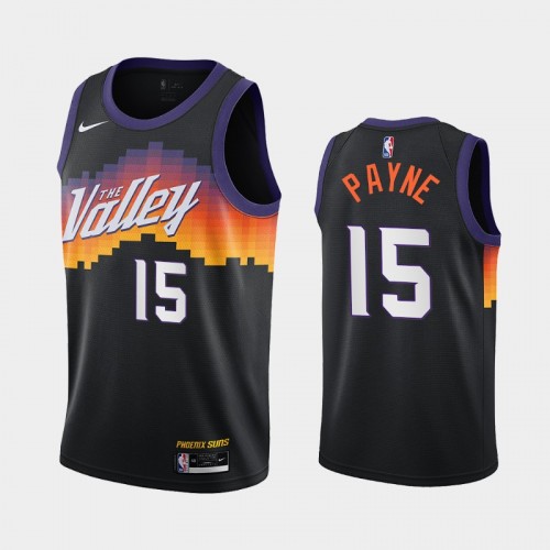 Men Phoenix Suns #15 Cameron Payne 2020-21 City Edition The Valley Black Jersey