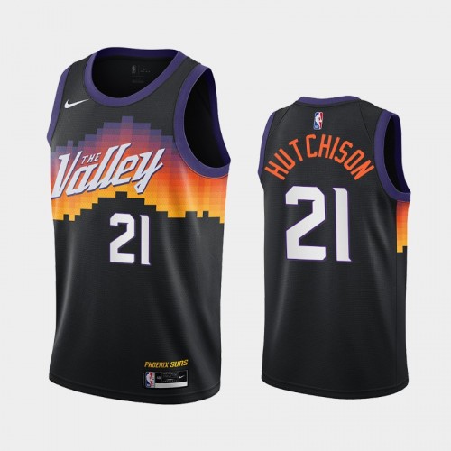 Phoenix Suns Chandler Hutchison Men #21 City Edition 2021 Trade Black Jersey