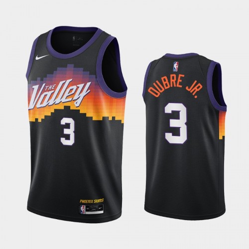 Men Phoenix Suns #3 Kelly Oubre Jr. 2020-21 City Edition The Valley Black Jersey