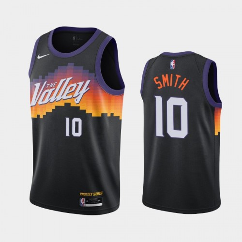 Men's Phoenix Suns Jalen Smith #10 City 2020 NBA Draft First Round Pick Black Jersey
